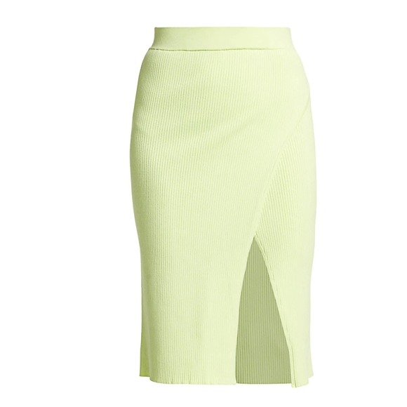 Jonathan Simkhai Jolene Faux‎ Wrap Knit Skirt in Pear Size Medium - Picture 3 of 10